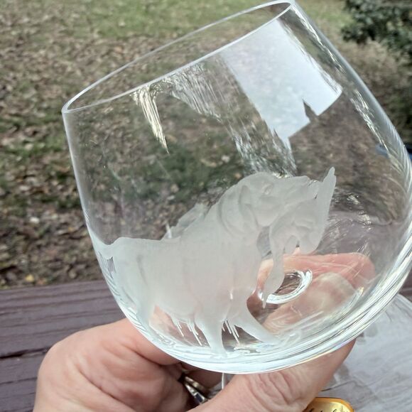 4 Hubertushutte Crystal Glasses HUNTING DOGS - Picture 7 of 11